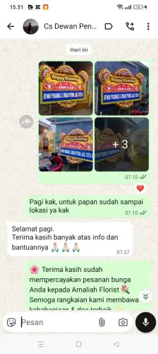 Testimonial Papan Bunga Pernikahan bojong leles