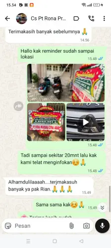 Testimonial Papan Bunga bojong leles